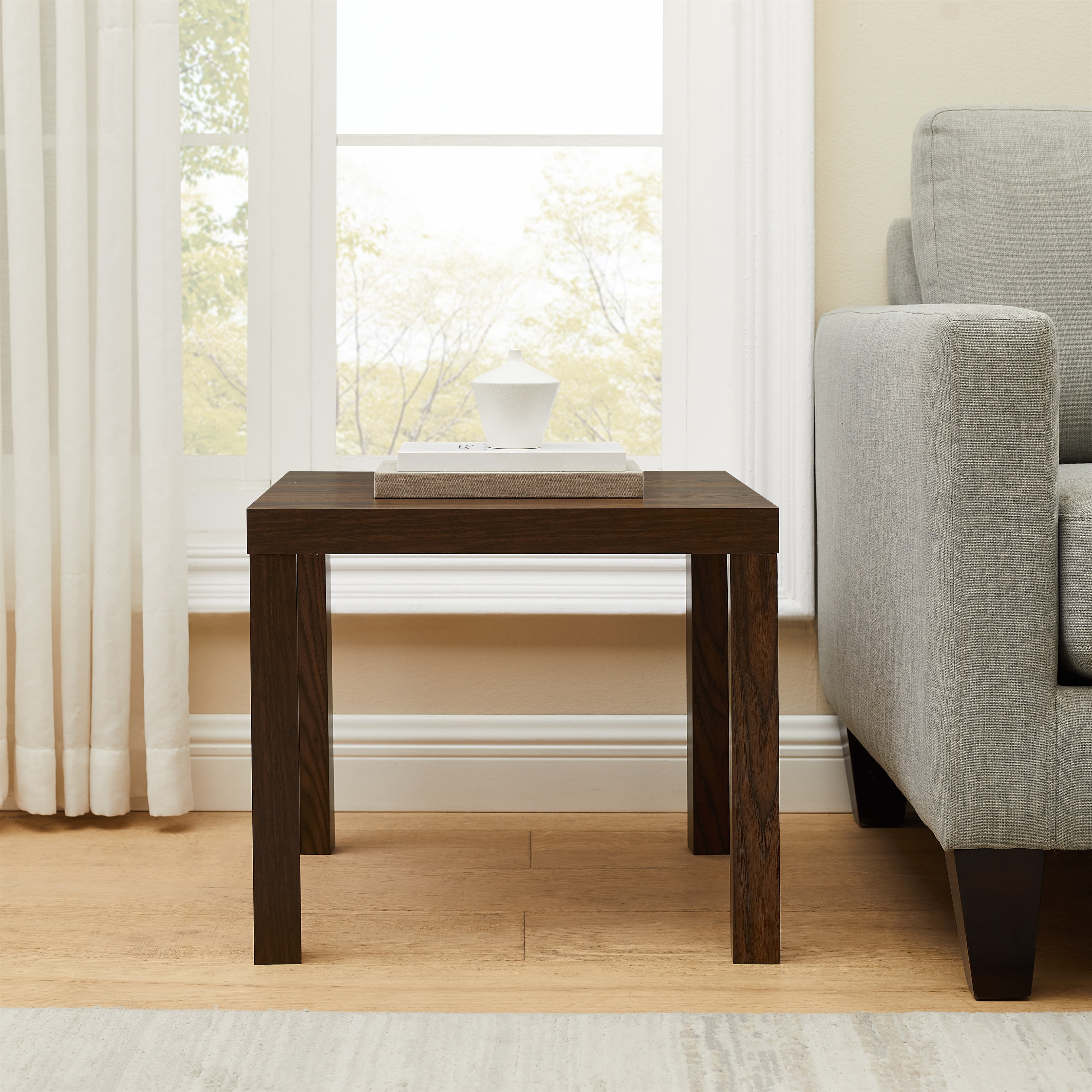 Mainstays Parson End Table, Walnut Finish