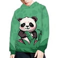 thumbnail image 5 of Xoenoiee Cartoon Panda Bamboo Print Girls Hoodies with Front Kangaroo Pocket Hooded Sweatshirt Long Sleeve Hoodies Pullover Activewear for Kids Age 6-16 Years, XL, 5 of 7