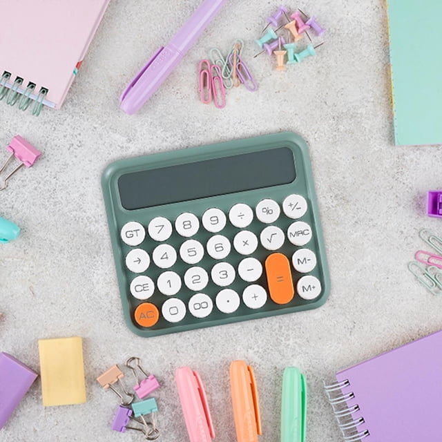 Calculadora de escritorio con alfombrilla antideslizante Calculadora estándar de números grandes para oficina básica Verde Hugo calculadora de escritorio