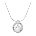 thumbnail image 1 of Delight Jewelry Silvertone Cross Silhouette Joy Ring Charm Necklace, 18", 1 of 4