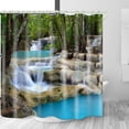 thumbnail image 5 of Bathroom Uses Stream Waterfall 3D Shower Curtain, Bathtub Uses Luxury Standard Shower Curtain, Waterproof Washable Fabric Shower Curtain with 12 White Hooks, 72x72 Inches., 5 of 6