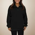 thumbnail image 4 of Cute Sweatshirts for Women Women's Solid Sweatshirt Womens Oversized Half Zip Pullover Long Sleeve Sweatshirt Quarter Zip Hoodie Sweater Teen Girls Fall Blouse Clothes, 4 of 7