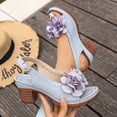 thumbnail image 5 of Heeled Sandals for Women Open Toe Dressy Flower Slingback Heels Comfy Arch Support Summer Trendy Hollow out Pumps Gray Size 9, 5 of 8