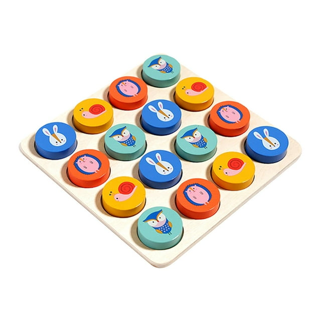 Rompecabezas de Sudoku de madera, Sudoku aritmético de madera para 3 años en adelante, crucigrama, portátil, 16 cuadrículas, juguetes rompecabezas
