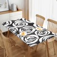 thumbnail image 2 of YFYANG 5FT Rectangular Table Cloth, Waterproof Polyester Retro Rose Texture Table Cover, Indoor Outdoor Decorative Tablecloths with Elastic Edge, 2 of 8