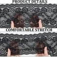thumbnail image 5 of 1 Skein 5 Yards 6.25 Inch Black Lace Ribbon Roll Wide Scalloped Polyester Stretch Elastic Trim Vintage Floral Pattern Stretchy Fabric for Sewing Making Crafts Dress Costume Wedding Tablecloth Supply, 5 of 9
