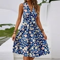 thumbnail image 2 of Sundress, Floral Wedding Guest Casual V Neck Sleeveless Tunic Tank Dress Cocktail Beach Black New Years Eve Dress Maxi For Women Cocktail Dresses Prom 2024 Dresses Maxi (XXL, Royal Blue) ZMTing, 2 of 5