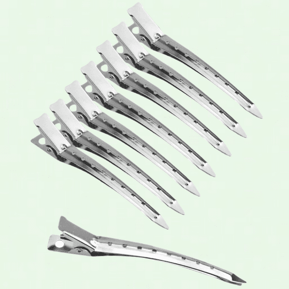 Hairdressing Clips Set of 24, 3.5 Inch Metal Duck Bill Clips with Holes, Hair Divider Clips Curl Clips for Women Girls, Salon Supplies