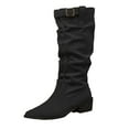 thumbnail image 6 of Viluyesy Womens Knee High Boots, Wide Calf Chunky Heels Pointed Toe Fall Winter Slouchy Tall Boots Black US6, 6 of 9