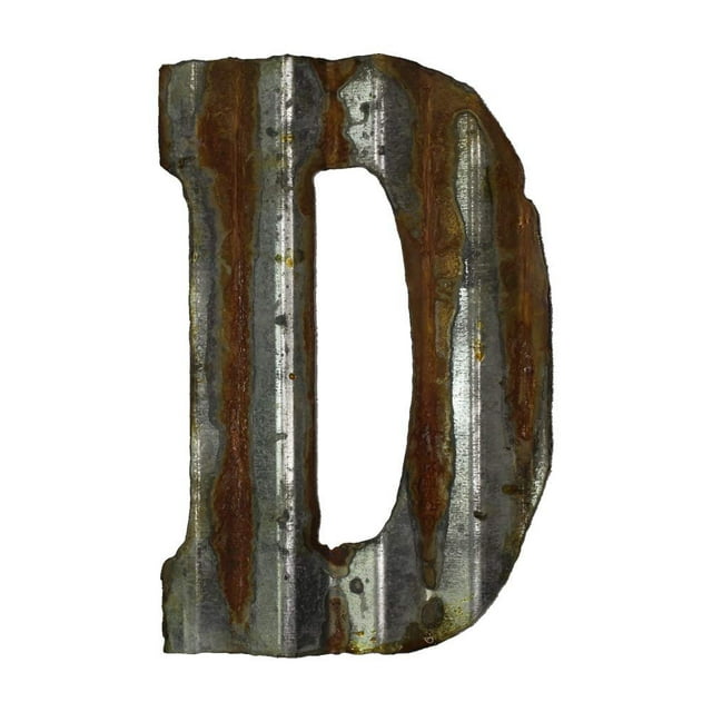 Custom Cut Decor 8'' Rusty Galvanized Corrugated Metal Letter -D ...