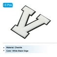 thumbnail image 3 of Chenille Letters V Patches 4-1/2 Inch Iron on Letters V Patches Black Glitter for Clothing, Pack of 3(White), 3 of 6
