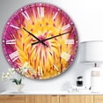 thumbnail image 2 of Designart 'Pink Yellow Abstract Lotus Flower' Traditional wall clock, 2 of 3