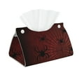 thumbnail image 2 of Lsque Spiders On A Web Printed Long Tissue Box Cover Holder, Facial Paper Organizer Dispenser,Triangle with Bottom Belt, PVC Leather Decorative Organizer, 2 of 9