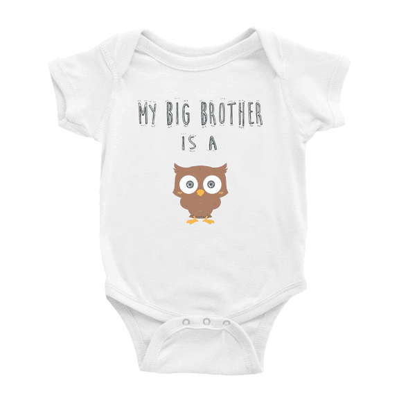 My Big Brother Is A Owl Funny Baby Clothing Bodysuits Boy Girl