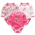 thumbnail image 3 of WIBACKER 0-12M 100% Cotton Baby Boys 3-pack Unicorn Long Sleeve Variety Onesies Snap Bodysuits, 3 of 15