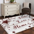 thumbnail image 3 of Area Rug for Living Room, Wooden Grain Non-Slip Indoor Large Carpet for Bedroom/Dining Room, Red Country Texas Star Branches Berry Washable Low-Profile Rectangle Floor Mat Runner Rugs - 3 x 5 Ft, 3 of 8