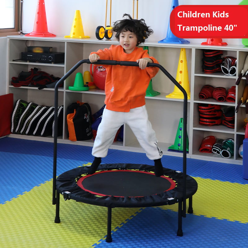 40-Inch Folding Trampoline Mini Rebounder ,Suitable for Indoor and Outdoor use, for Two Kids with safty Padded Cover