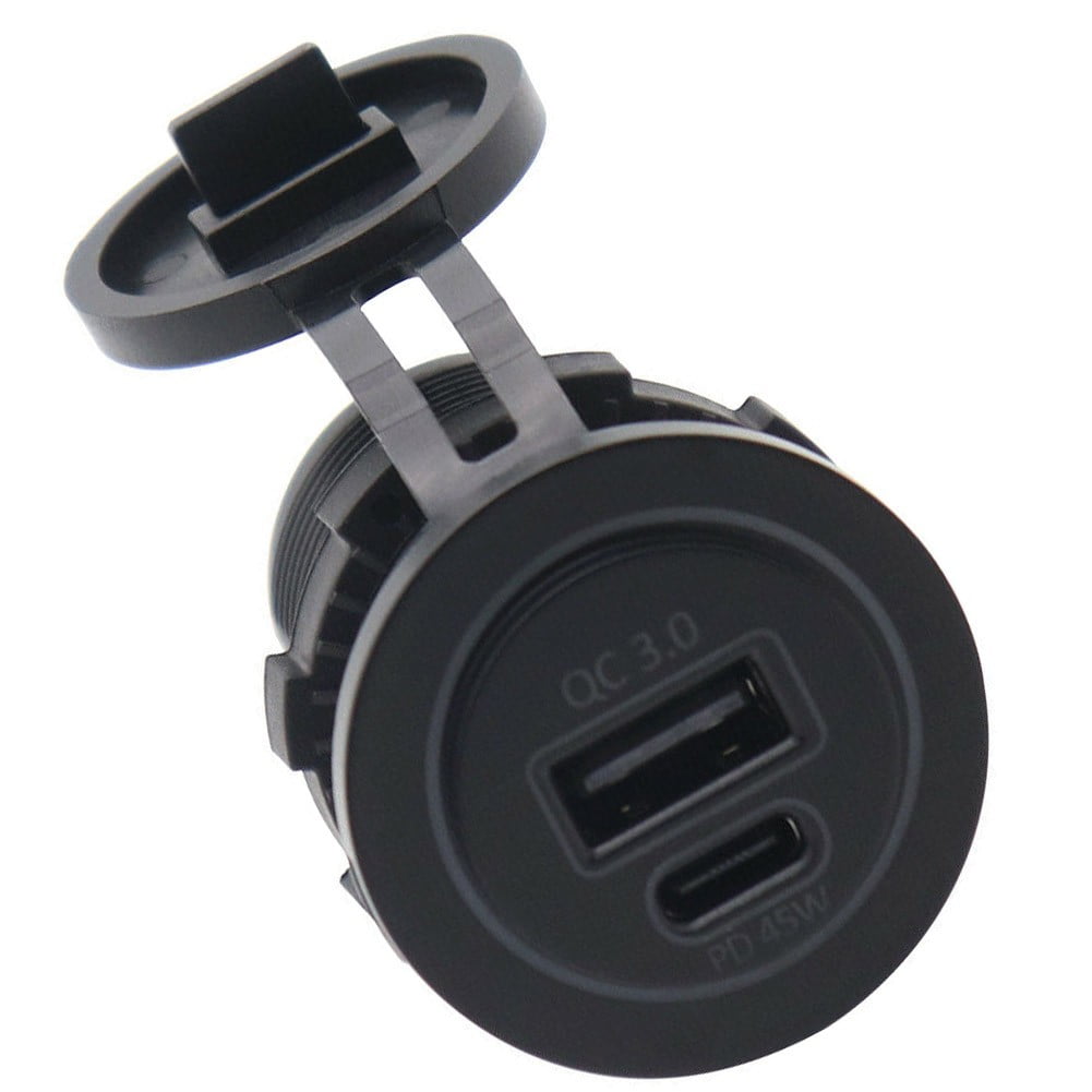 The Latest 12V PD USB-C ,45W Car USB Charger QC3.0 Fast Charge For Phone ,Laptop