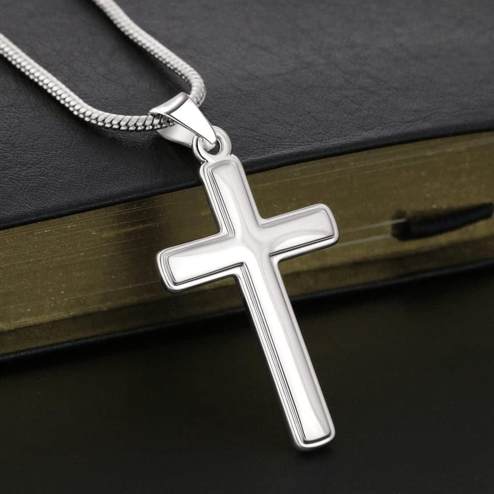 I Love You Gifts For Soulmate, To My Man Cross Necklace For Husband/Boyfriend From Wife/Girlfriend, Soulmate Sentimental Gift Ideas, Necklace Jewelry Chain Faith Cross Valentines Day Present For Men