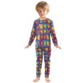 thumbnail image 6 of FORMRS Long Sleeve Top and Pants Pajama Set for Niños 2-Piece Sleepwear, Sizes 18M-8Y, Colorful Checkered Daisy, 6 of 6