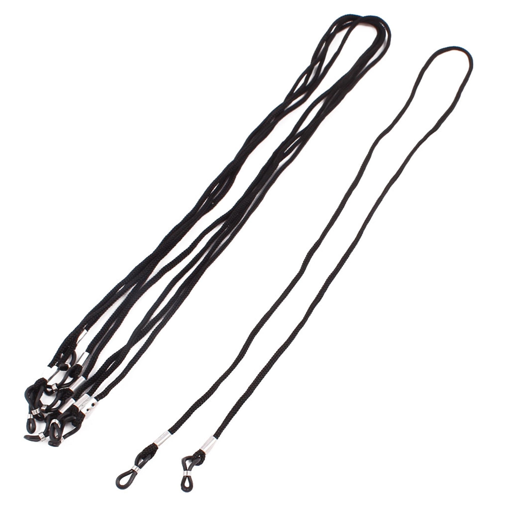 Unique Bargains Glasses Sunglasses Neck Adjustable Lanyard Holder Strap String Black 5pcs