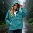 thumbnail image 2 of Women's Hooded Half-Zip Wind Jacket Ghalytn Drawstring Hem Loose Casual Pullover Outerwear with Pockets, 2 of 7