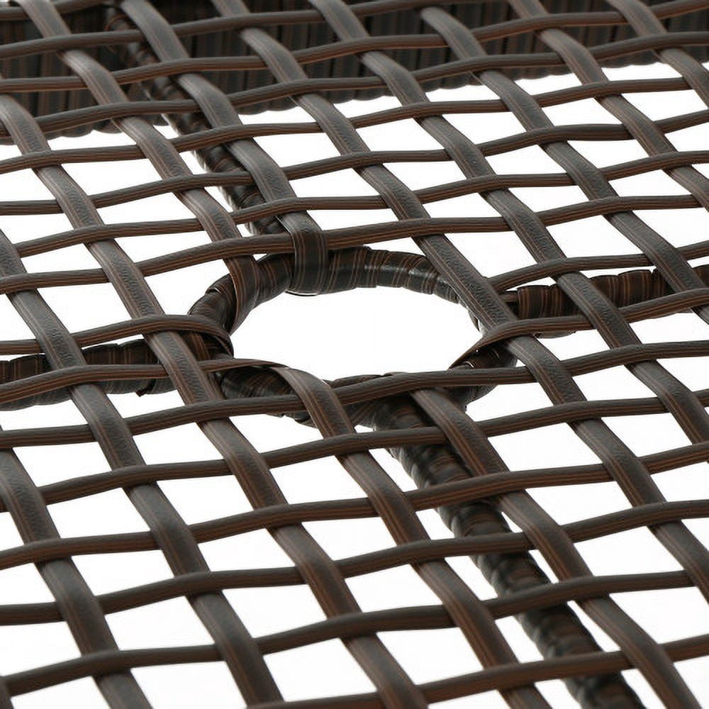Resin Table, Outdoor Woven Rattan Patio Table for Garden Deck, Brown