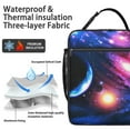 thumbnail image 4 of Galaxy & Star Aesthetic Lunch Tote – Nebula Sky Insulated Cooler Bag with Planet, Rocket, Moon Print, Reusable Bento Bag for Office Workers, Students, Travelers, 4 of 5