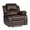 Brown Faux Leather, variant on Lexicon Cranley Traditional Microfiber Reclining Chair in Chocolate