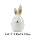 thumbnail image 3 of Tdxkok Ceramic Bunny Rabbits Ceramic Bunny Figurine Porcelain Spring Home Decoration Statues for Home Decor Easter Decorations Rabbits Decor Happy Easter Decorations, 3 of 7