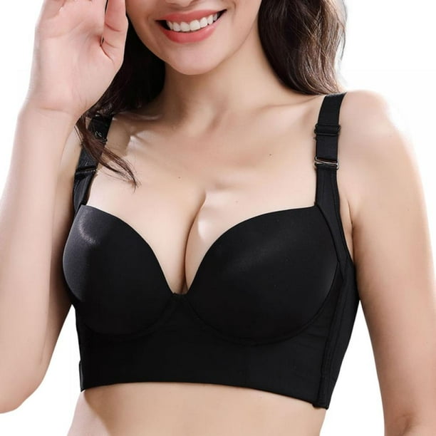 Women Deep Cup Bra Hide Back Fat Bra with Shapewear Incorporated Full