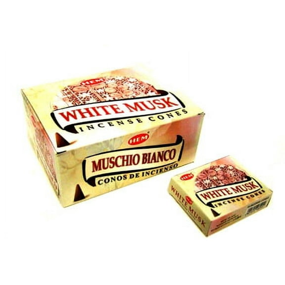 White Musk - Case of 12 Boxes, 10 Cones Each - HEM Incense From India