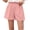 Pink, variant on Costeam Womens Linen Blend Elastic Waist Casual Shorts Loose Fit with Side Pockets Lightweight Solid Color Summer Beach and Daily Wear Shorts