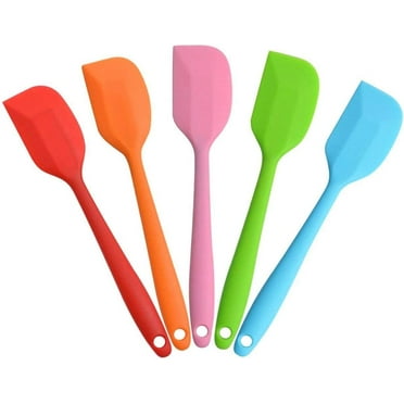 Happon Silicone Spatulas, Small Rubber Spatula with Solid Stainless Steel Core One Piece Design Heat Resistant Non-Stick Flexible Scrapers for Mixing Cooking Baking(5PCS)