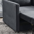 thumbnail image 7 of Single Sofa Bed Chair, 2-1 Convertible Lounge Sleeper Chair with Metal Legs and Pillow, Velvet Fold Out Sofa Couch, 300 LBS Capacity for Bedroom, Living Room, 7 of 7