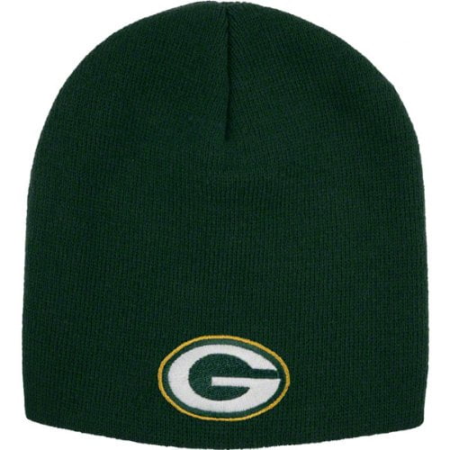 Green Bay Packers NFL Green Skull Cap Cuffless Beanie Winter Knit Hat by Team Apparel