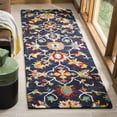 thumbnail image 2 of SAFAVIEH Aspen Magdalena Floral Bordered Wool Runner Rug, Navy/Red, 2'3" x 13', 2 of 5