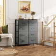 thumbnail image 5 of WLIVE Fabric Dresser for Bedroom, Tall Dresser with 8 Drawers, Storage Tower with Fabric Bins, Double Dressers, Chest of Drawers for Closet, Living Room, Hallway, Dark Gray, 5 of 10