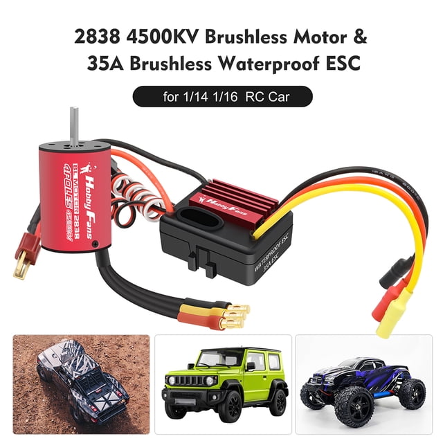 HOBBYFANS 2838 Motor sin escobillas ESC Controlador electrónico de velocidad para 1/12 RC Cars
