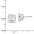 thumbnail image 3 of FB Jewels Sterling Silver 8mm Square Snap Set CZ Stud Earrings, 3 of 3