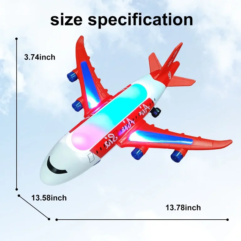 Rirool Airplane Toy with LED Lights and Rotating Lift photo 5
