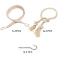 thumbnail image 3 of Curtain Ties 4 Pack Curtain Tiebacks Holdback Braided Curtain Tiebacks Rope Curtain Tiebacks Drawstring Cotton Tiebacks Curtain Ties for Decorative Curtains Beige, 3 of 5