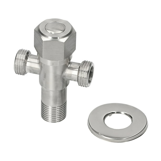 Carevas Bidet TAdapter with Shut off Valve Stainless Steel Water Diverter Valve DualConnector