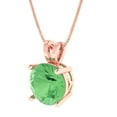 thumbnail image 2 of Clara Pucci 18K Rose Solid Hypoallergenic Gold 3Ct Green Zircon Round Brilliant Cut Solitaire Designer Necklace Pendant For April, 2 of 6