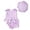 j36-Light Purple, variant on LIIPEE Baby Girls Tankinis Swimsuit Sets 3 Piece Set Kids Casual Summer Plaid Print Ruffle Trim Bowknot Decoration Tankini Tops And Briefs And Swim Hats Cute Beach Pool Party Swimwear,18-24 Months