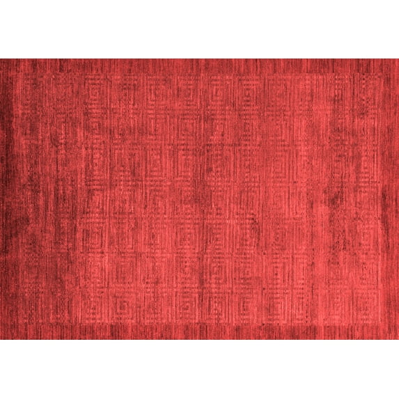 Ahgly Company Indoor Rectangle Abstract Red Modern Area Rugs, 4' x 6'