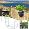 Txlpkdyx Heavy Duty Iron Greenery Hanger for Railing,Rust-Resistant Flower Pot Holder Bracket for Balcony & Fence,Outdoor Garden Decor