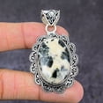 thumbnail image 2 of Natural Black Seraphinite Gemstone 925 Sterling Silver Gift Pendant 2.36", 2 of 2