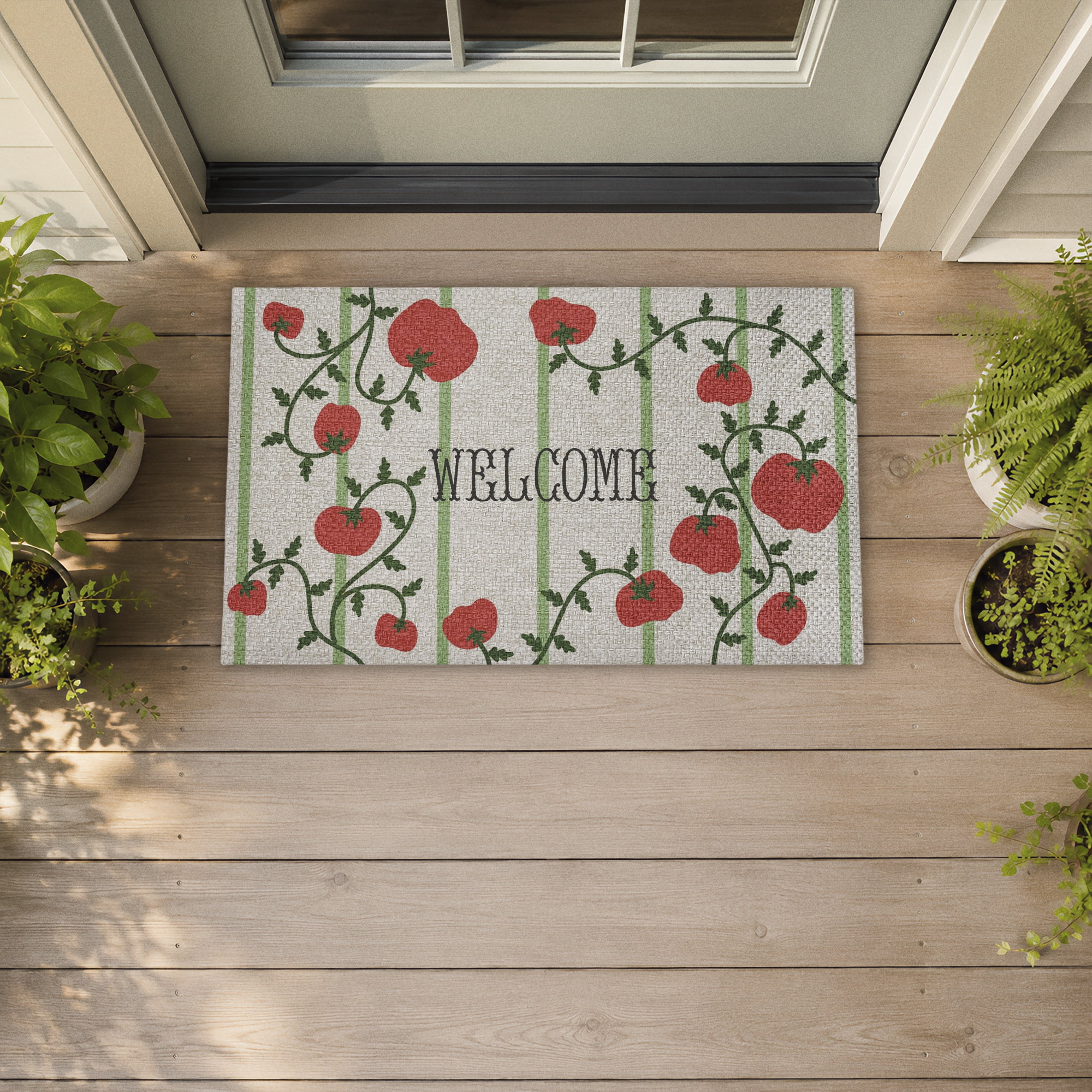 Stupell Industries Welcoming Garden Tomatoes Printed Outdoor Imitation Sisal Floor Mat, design by Lil' Rue