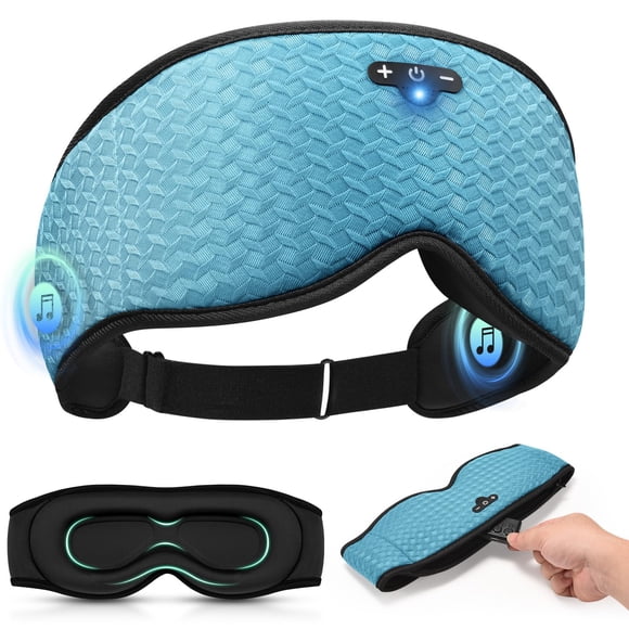 3D Contoured Bluetooth Sleep Mask with Ultra-Thin Stereo Speakers, Adjustable Blackout Sleeping Headphones for Men Women Travel Nap Insomnia